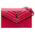 Portefeuille enveloppe rose Saint Laurent Grain De Poudre Cassandre sur sac à bandoulière chaîne Cuir  ref.1276551