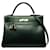 Kelly Hermès HERMES HandbagsLeather Green  ref.1277291