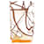 Hermès Cachecol laranja com estampa de corda Seda  ref.1277314