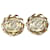 Chanel Pendientes de clip con cadena marca coco dorada - talla Plata Oro blanco  ref.1277332