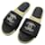 CHANEL SAPATOS CC LOGO MULES ESPADRILLES G32607 39.5 Sapatos de couro preto  ref.1277434