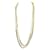 VINTAGE CHANEL NECKLACE lined ROW PEARL NECKLACE 92 CM IN GOLD METAL NECKLACE Golden  ref.1277480