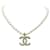 NEW CHANEL CC LOGO & METAL PEARLS NECKLACE 35/45 CM STRASS PEARL NECKLACE Golden  ref.1277518