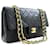 Chanel Classic lined flap 10" Chain Shoulder Bag Black Lambskin Leather  ref.1277810