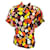 Autre Marque Maison Rabih Kayrouz Noir / Jaune / Chemisier orange à manches courtes imprimé multi-fleurs Viscose Multicolore  ref.1279921