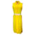 Autre Marque Moschino Couture Robe midi jaune en coton boutonnée sans manches sur le devant  ref.1279932