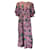 Autre Marque Muveil Pink / green / Burgundy Stamp Print Midi Dress Multiple colors Polyester  ref.1279953
