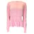 Autre Marque Muveil Pink Long Sleeved Eyelet Hem Knit Cardigan Sweater Cotton  ref.1279957