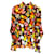 Autre Marque Maison Rabih Kayrouz Noir / Chemisier boutonné à manches longues imprimé floral multicolore orange Viscose  ref.1279962