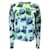 Autre Marque Muveil Suéter Cardigan de Malha com Estampa Multi Floral Azul Claro e Manga Comprida Algodão  ref.1279966