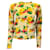 Autre Marque Muveil Maglione cardigan in maglia a maniche lunghe con motivo floreale multiplo giallo Cotone  ref.1279970