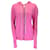 Autre Marque Rick Owens Pull en tricot de cachemire à capuche rose vif avec fermeture éclair sur le devant  ref.1279976