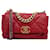Rotes Chanel-Medium-Lammleder 19 Umhängetasche mit Klappe  ref.1280027