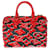 Louis Vuitton x UF Preto Vermelho Tufado Monograma Speedy Bandouliere 25 Couro Veludo Lona  ref.1280052