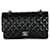 Timeless Bolsa Chanel Black Acolchoada Pele de Cordeiro Médio Clássico Forrado com Flap Preto Couro  ref.1280087