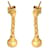 Autre Marque 18Orecchini pendenti con catena intrecciata opaca in oro giallo K e palline  ref.1280103