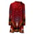 Valentino Garavani Enchanted Wonderland Mini Dress in Burgundy Silk Red Dark red  ref.1280195