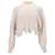 Isabel Marant Gane Open-Knit Cropped Sweater in Ecru Cotton White Cream  ref.1280197