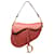 Saddle Selle en cuir moyen rouge Dior Veau façon poulain  ref.1280372