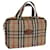 Autre Marque Burberrys Nova Check Hand Bag Canvas Beige Auth bs12412 Cloth  ref.1280576