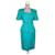 Tailleur jupe turquoise vintage des années 80 Guy Laroche Coton  ref.1281332