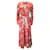 Autre Marque Mary Katranzou Red / White Ithaki Printed Belted Long Sleeved Two-Tone Poly Twill Maxi Dress Polyester  ref.1281390