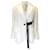 Autre Marque Sacai Ivory / Black Pleated Crepe Jacket Cream Polyester  ref.1281405