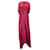 Autre Marque Barbara Bui Raspberry Draped Sleeveless Long Satin Dress Red Polyester  ref.1281407