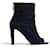Chanel EU39 Fancy pearls and navy suede open toe ankle boots US8.5 Daim Bleu Marine  ref.1281512