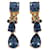 Oscar De La Renta Boucles d'oreilles pendantes à clip ornées de cristaux en laiton doré Métal  ref.1281541