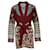 Etro Belted Jacquard-Knit Cardigan in Burgundy Linen Dark red  ref.1281624