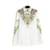 Etro FR40 Top White Green Poplin Shirt US10 Coton Blanc Vert  ref.1282519