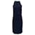 Autre Marque Vestido Gucci Navy Crepe sem mangas com acabamento em couro preto Azul marinho  ref.1282626