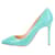 CHRISTIAN LOUBOUTIN Patent Pigalle Spikes 100 Pumps 38 Aquamarine Turquoise Leather  ref.1282645