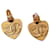 Brincos de coração Chanel 1995 em metal dourado  ref.1282683