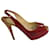 Christian Louboutin Patent Leather Open Toe Pumps Red  ref.1282723