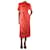 Autre Marque Robe midi rouge ceinturée imprimé fleuri - taille S Viscose  ref.1282802