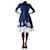 Prada Blue tie-dye pleated midi dress - size UK 8 Cotton  ref.1282829
