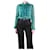 Anna Sui Grüne, transparente Bluse mit Rüschenmuster, Größe UK 10 Seide  ref.1282834