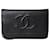 Wallet On Chain Chanel De color negro 2010-2011 Cartera CC Caviar con cadena Cuero  ref.1282844