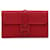 Hermès Red Swift Jige Duo Wallet Leather Pony-style calfskin  ref.1282921