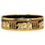 Hermès Brazalete ancho de esmalte negro Hermes Dorado Metal Chapado en oro  ref.1282939