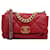 Chanel Rotes mittelgroßes Lammleder 19 Umschlagtasche  ref.1282945