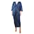 Autre Marque Blue linen gathered v-neck dress - size XS  ref.1283077