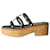 Sandálias de cortiça Valentino Black Rockstud - tamanho UE 38 Preto Couro  ref.1283082