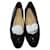 Chanel CC Ballet Flats Black Leather  ref.1283408