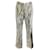 Autre Marque Valentino Marfim / Calça de crepe com estampa zebra preta de cintura alta Cru Lã  ref.1283459