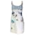 Autre Marque Marni White / Blaues ärmelloses Kleid aus Crêpe mit Blumenmuster und Perlen und Pailletten  Weiß Viskose  ref.1283472