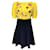 Autre Marque Marni Amarelo / Vestido preto multifloral em crepe de seda com lantejoulas Rosa  ref.1283473