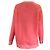 Lamberto Losani Flamingo Pink  / Weißer langärmliger Raglanpullover aus Kaschmirstrick - Ansicht 3